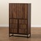 Baxton Studio Neil Modern Walnut Brown Finished Wood and Black Finished Metal Multipurpose Storage Cabinet 178-11215-Zoro - alternate 9